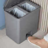 Lixeira de Pedal Trium Duplo Compartimento Chumbo 20 Litros - Ela Decora